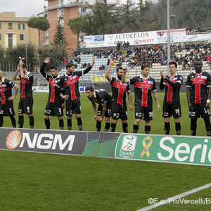 La Pro Vercelli a Frosinone (Foto Ivan Benedetto)