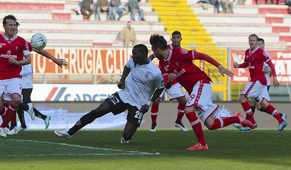 La rete di Mohamed Coly a Perugia (Foto Ivan Benedetto)