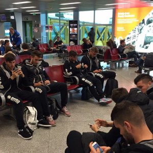 I giocatori in aeroporto