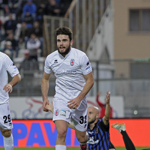 Giacomo Beretta dopo il gol al Latina (Foto Ivan Benedetto)