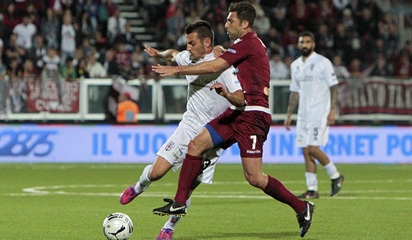 Umberto Germano contro il Trapani (Foto Ivan Benedetto)