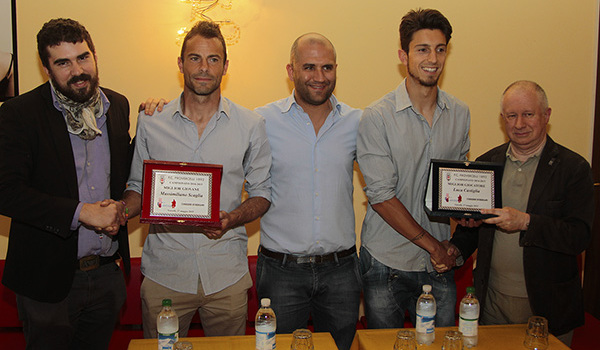 Massimiliano Scaglia e Luca Castiglia assieme ai giornalisti Stefano Fonsato ed Enrico Demaria (Foto Ivan Benedetto)