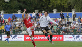 Niccolò Belloni e Rodrigo Taddei in Pro Vercelli-Perugia (Foto Ivan Benedetto)