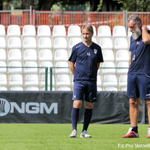 Alberto Lampo con il preparatore dei portieri Degiorgi (Foto Ivan Benedetto)