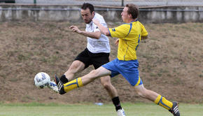 Azione del gol di Marchi contro il Cumiana (Foto Ivan Benedetto)