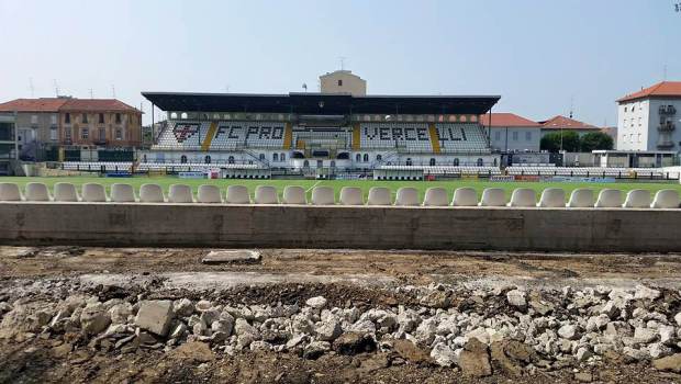 Proseguono i lavori allo stadio Piola (Foto FC Pro Vercelli)