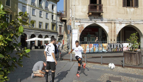 Marchi e Castiglia durante le riprese di Sky (Foto Ivan Benedetto)