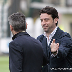 Roberto D'Aversa con mister Cristiano Scazzola (Foto Ivan Benedetto)