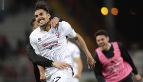La gioia di Ardizzone dopo il gol al Perugia (Foto Ivan Benedetto)