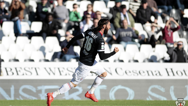 Bianchi esulta per il gol al Cesena (Foto Ivan Benedetto)