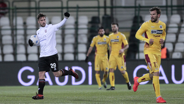 Polidori esulta per il gol al Cittadella (Foto Ivan Benedetto)